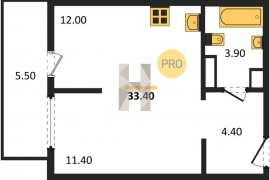 1 комнатная квартира в Жилом квартале "Прогресс" 